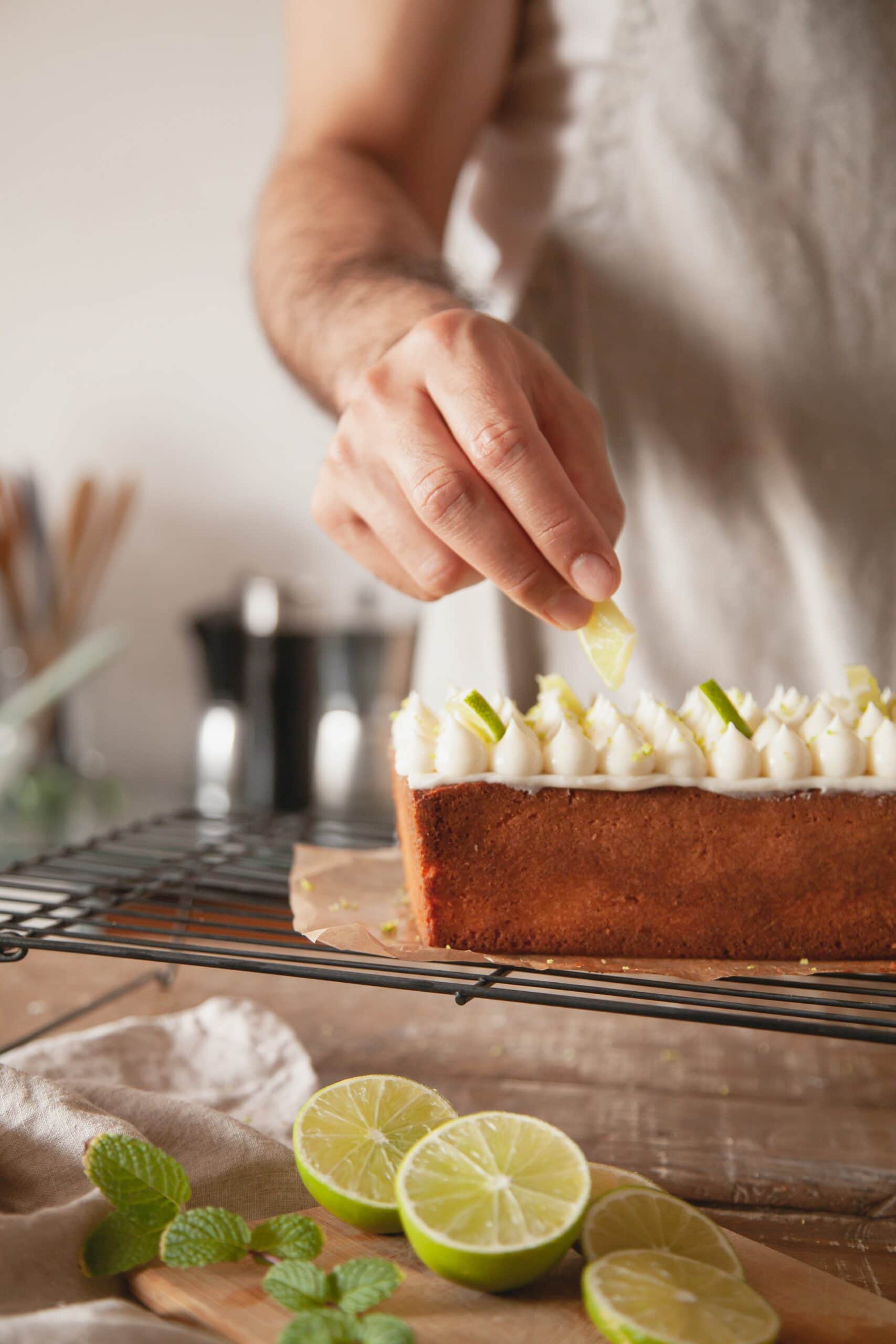 Olive Oil Sponge Cake with Coconut Lime Frosting Recipe